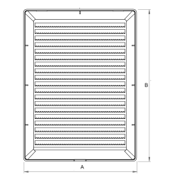 Kratka wentylacyjna skośna z siatką 21x14 