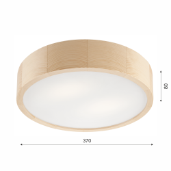 Lampa sufitowa plafon drewniany sosnowy LED 2-punktowy okrągły 38 cm 8032