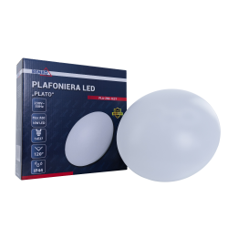 Plafoniera Plato 1xE27 IP44 mleczny klosz biała 5447