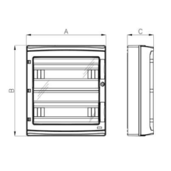 Rozdzielnica natynkowa HIGHT IP65 36 modułowa