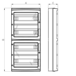 Rozdzielnica natynkowa HIGHT IP65 72 modułowa transparentne drzwi 940.72 M-L 4885