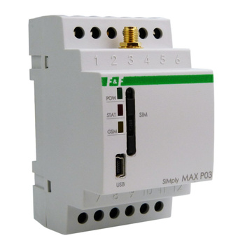 Przekaźnik zdalnego sterowania GSM Sterowanie temperaturą SIMply MAX P03 F&F SIMPLY MAX-P03