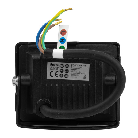 Naświetlacz LED 10W GTV czarny IP65 oświetlenie zewnętrzne 800lm GT-GCX10W-40