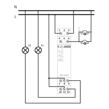 Przekaźnik impulsowy sekwencyjny świecznikowy 2x8A F&F BIS-414 230V