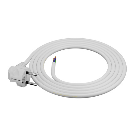 Przewód przyłączeniowy 1m z wtyczką kątową Uni-Schuko 250V 16A 3x1,5 mm² OMY PP-50 biały W-97175
