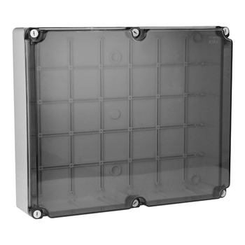 Puszka natynkowa hermetyczna wym/wew 460x380x120 transparentna z zawiasami IP66 M-L 015.A.PK