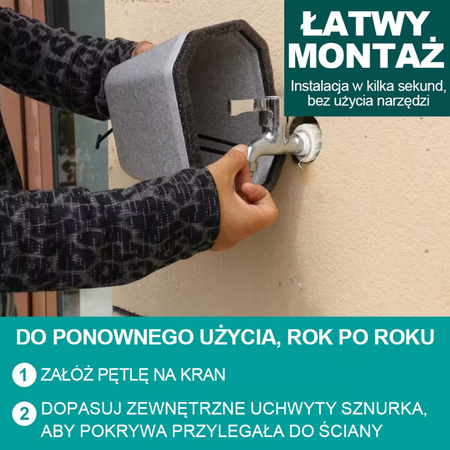 Osłona na kran wytrzymała ochrona przed mrozem piankowa EPS wielorazowego użytku łatwa instalacja ochrona zewnętrznego kranu wodoodporna DV-6746 Doktorvolt