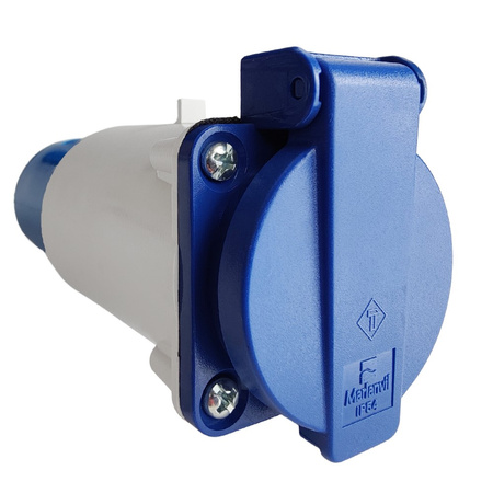 Marlanvil Adapter kempingowy wtyczka CEE 16A na 16A 250V gniazdo francuski standard przejściówka IP44 6.8216.SFR