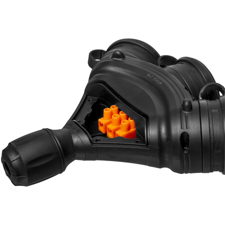 Trójdrożne gniazdo Schuko IP44 3×2P+Z 16A 250V czarne GN-X3/44S EXTREM W-01166