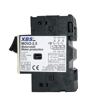 Wyłącznik silnikowy MOV2 1.6-2.5A XBS MOV2-2.5