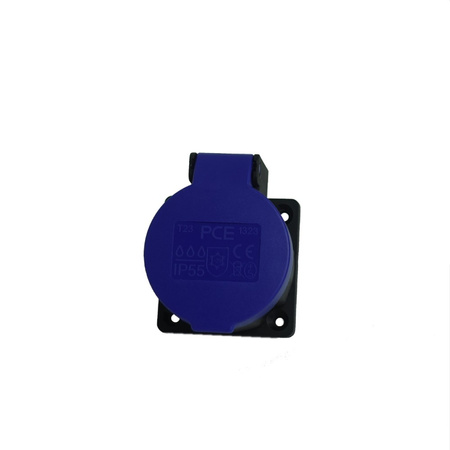 Gniazdo tablicowe 16A 230V IP55 szwajcarskie niebieskie wtyczkowe jednofazowe T23 PCE PCE T23