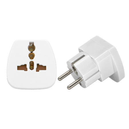 adapter podróżny - World to EU 230VAC/10A biały OR-AE-13177
