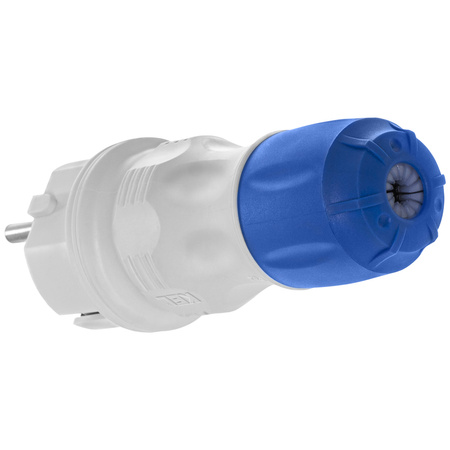 Wtyczka rozbieralna prosta WT-54 IP54 2P+Z 16A 250V Uni-Schuko szaro-niebieska W-97976