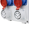 Rozdzielnica budowlana zabezpieczenia Siemens pTD-S 32A 16A 4x230V gniazda Mennekes Schuko Doktorvolt DV-4852-D