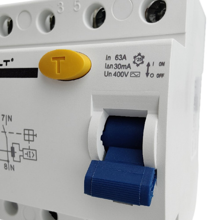 Doktorvolt Wyłącznik różnicowoprądowy 63A 4P 30mA Typ AC RCD DV-7877