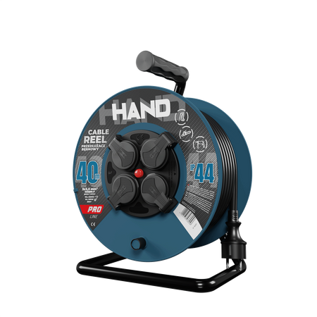 Przedłużacz bębnowy HAND PRO 40m 4x Gniazda 230V IP44 H05RN-F 3x2,5 mm² W-96319