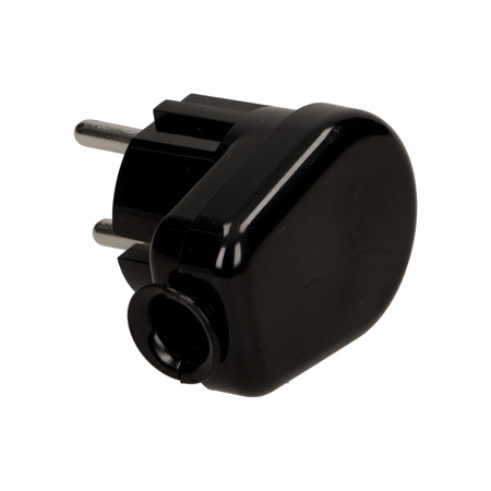 Wtyczka kątowa 2P. czarna WT-16 K2/CZARNY