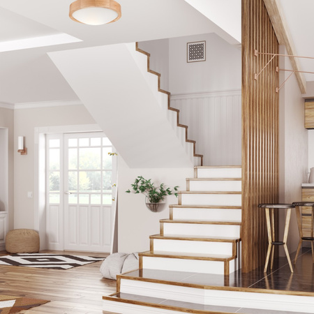 Lampa sufitowa plafon drewniany dębowy LED 1-punktowy wypukły 27 cm LD-PD-8.1 DAB