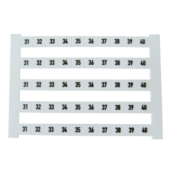 Oznaczniki kablowe poziome z nadrukiem: 31-40 DEK 6 FWZ 5pasków Weidmüller 0518960031