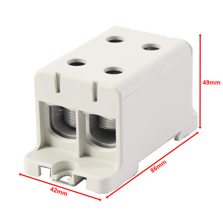 Złączka szynowa uniwersalna ETB 95/1x2 Al/Cu elektryczna śrubowa 4 otwory do kabli Elektro Becov UK2095.21