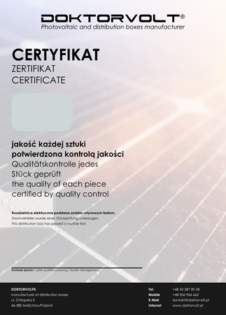 Rozdzielnica PV Fotowoltaiczna DC 1000V T1 T2 2-stringowa MC4 Solarna Doktorvolt 4555