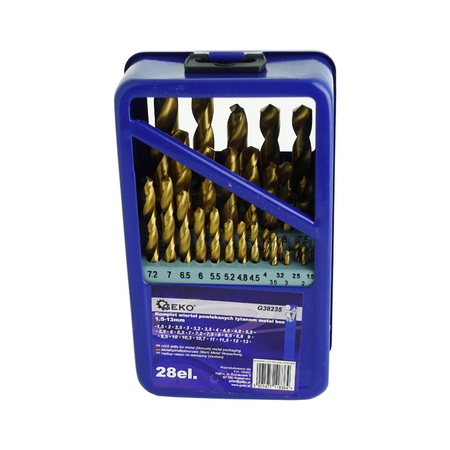 Komplet wierteł powlekanych tytanem 28 sztuk G38235