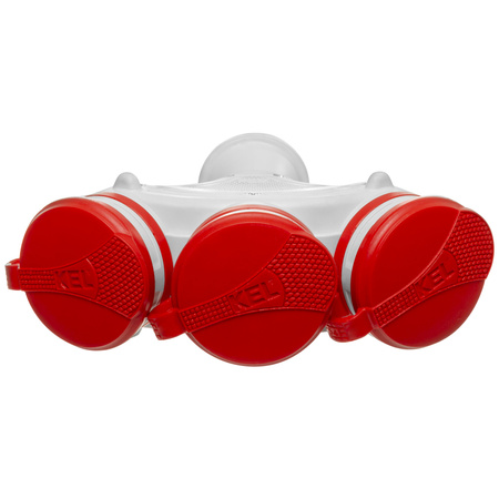 Rozgałęźnik przenośny szaro-czerwony R-X3/44S IP44 3×2P+Z 16A 250V Schuko W-01159