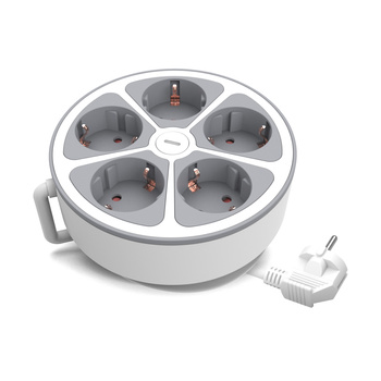 Przedłużacz 5x Schuko 230V 2m z wyłącznikiem Plastrol W-30012