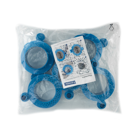 F-tronic TF-1Pierścień mocujący Thermofix do montażu puszek podtynkowych Ø68mm w elewacji styropianie EPS ETICS rękaw instalacyjny Ø74mm niebieski 1 sztuka 7810051