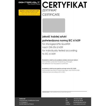 Rozdzielnica budowlana na stojaku z kablem i licznikiem 3F TD-S/FI SKHU 16A 2x230V Schuko Doktorvolt DV-0526-D