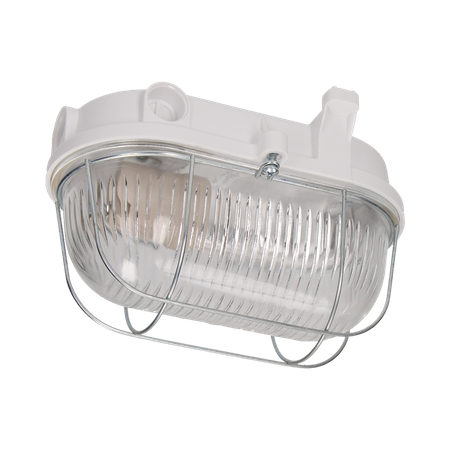 OVAL 100 7063NB oprawa oświetleniowa. 100W. E27. IP54. klosz szklany. stalowa osłona. podstawa bakelitowa A1230