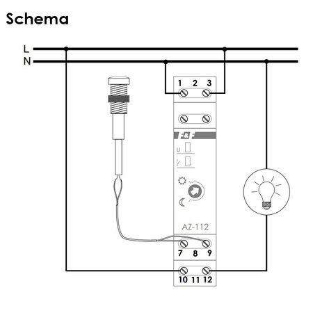 Automat zmierzchowy z zewnętrzną sondą hermetyczną 16A F&F AZ-112
