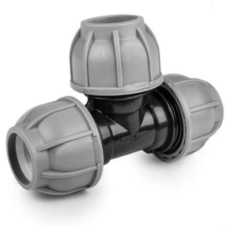 Trójnik PE do rur węża skręcany 20mm PN10 BRADAS DSRA10T20