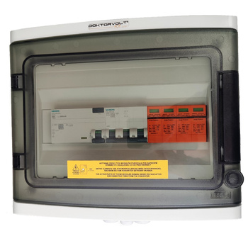 Doktorvolt Rozdzielnica PV Fotowoltaiczna Solarna AC SIEMENS 3F B10A 25A 300mA T2 DV-0737-FOT