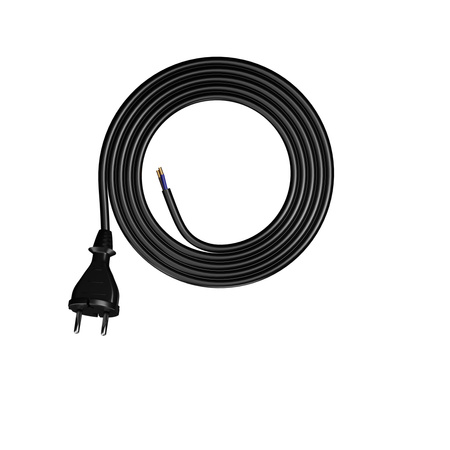 Przewód przyłączeniowy 1,5m z wtyczką prostą 230V 16A TYP E 2×1,5 mm² H07BQ-F PP-21 czarny W-98577