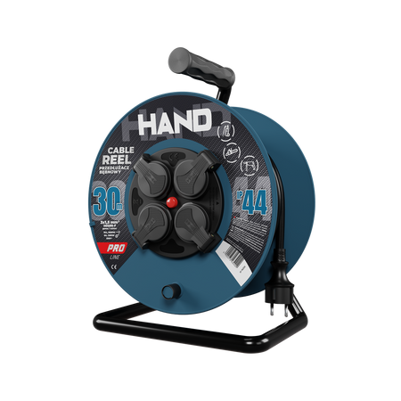 Przedłużacz bębnowy HAND PRO 30m 4x Gniazda 230V IP44 H05RN-F 3x1,5 mm² W-96306