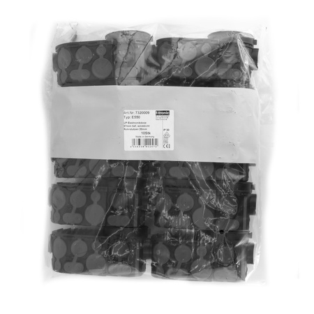 F-tronic Puszka instalacyjna podtynkowa 10 sztuk do elektroniki IT z membraną 67mm czarna VDE 732 E550