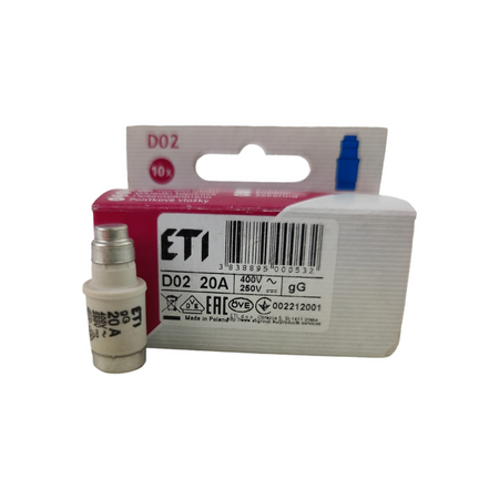 Wkładka topikowa ETI porcelana D02 20A/400V 002212001