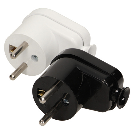 Wtyczka kątowa 2P+Z. czarna WT-16/CZARNY