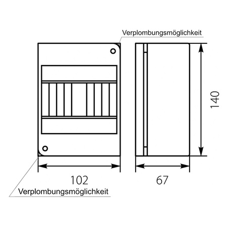 RNO 5 Rozdzielnia natynkowa 5 modułów 5.3 E-P 6052