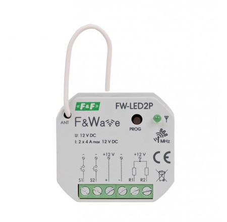 Dwukanałowy sterownik LED do puszki F&Wave F&F FW-LED2P