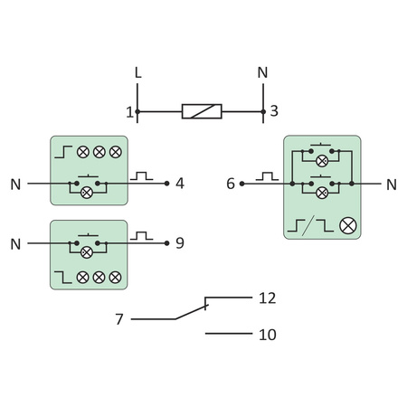 16A Przekaźnik bistabilny impulsowy grupowy F&F BIS-412 230V