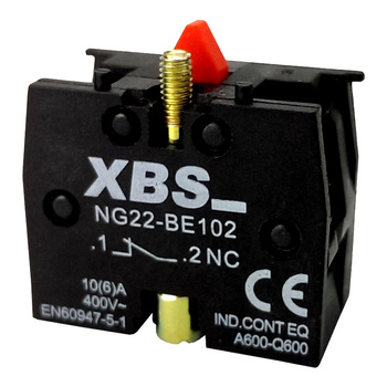 Styk pomocniczy rozwierny 1 NC czerwony 6A XBS NG22-BE102