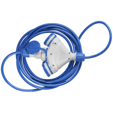 Przedłużacz trójdrożny 5m 250V 16A Schuko 3×2P+Z H07BQ-F 3×2,5 mm² IP44 W-01198