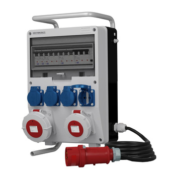 Rozdzielnica budowlana na stojaku z kablem TD-S/FI SKHU 32A 16A IP67 4x230V Schuko Doktorvolt DV-0106-D