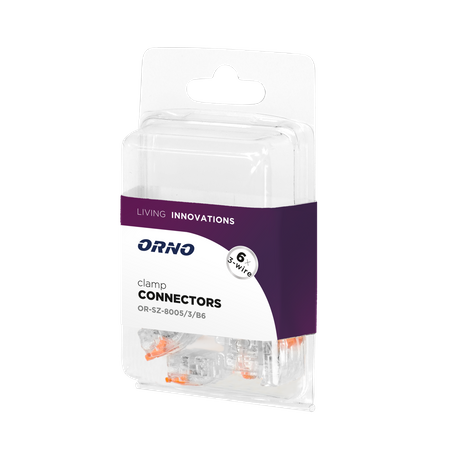 Złączka instalacyjna zaciskowa 3-przewodowa na dowolny przewód 0.2-4mm2 IEC 450V/32A Blister 6 szt. OR-SZ-8005/3/B6