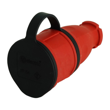 Gniazdo przenośne proste 16A 230V 2P+Z czerowne Schuko 3101-304-1600