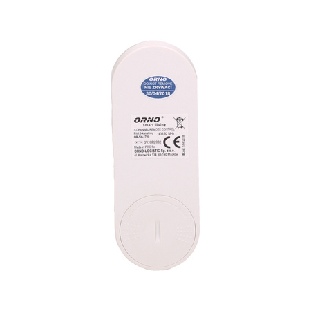3-kanałowy pilot do zdalnego sterowania włącznikami podtynkowymi i gniazdami ORNO Smart Living OR-SH-1720