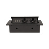 Gniazdo meblowe wpuszczane w blat z grubym rantem. 2x2P+Z. 3 porty USB. czarne OR-AE-1324/B