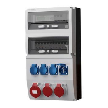 Rozdzielnica budowlana z licznikiem eXT-S/FI 32A 2x16A 4x230V gniazda Mennekes Doktorvolt DV-0816-F